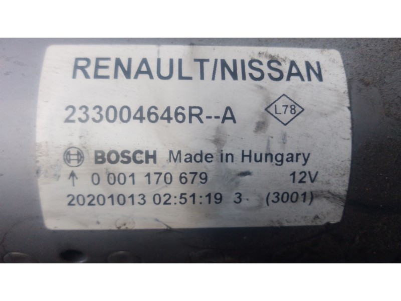 Recambio de motor arranque para dacia sandero stepway referencia OEM IAM   