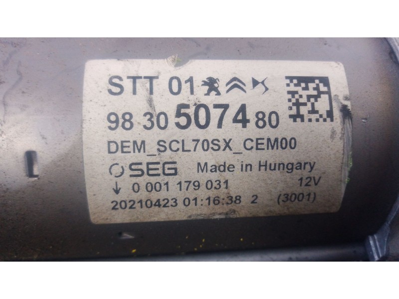 Recambio de motor arranque para peugeot 3008 ii suv (mc_, mr_, mj_, m4_) 1.2 thp/ puretech 130 (mrhnsm, mrhnsu, mrhnsj, mrhnyw,.