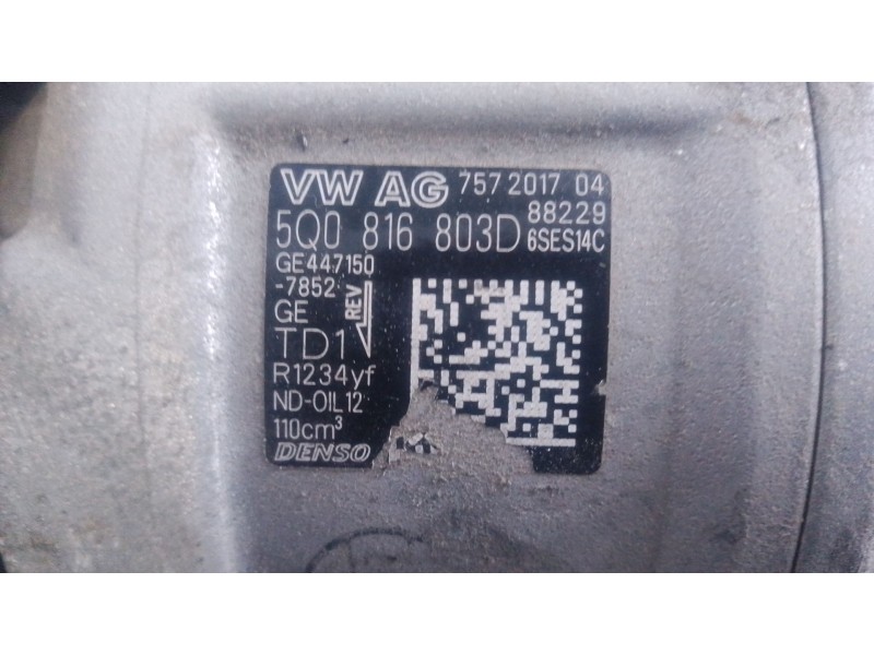 Recambio de compresor aire acondicionado para audi q3 (8ub, 8ug) 2.0 tdi referencia OEM IAM 5Q0816803D  
