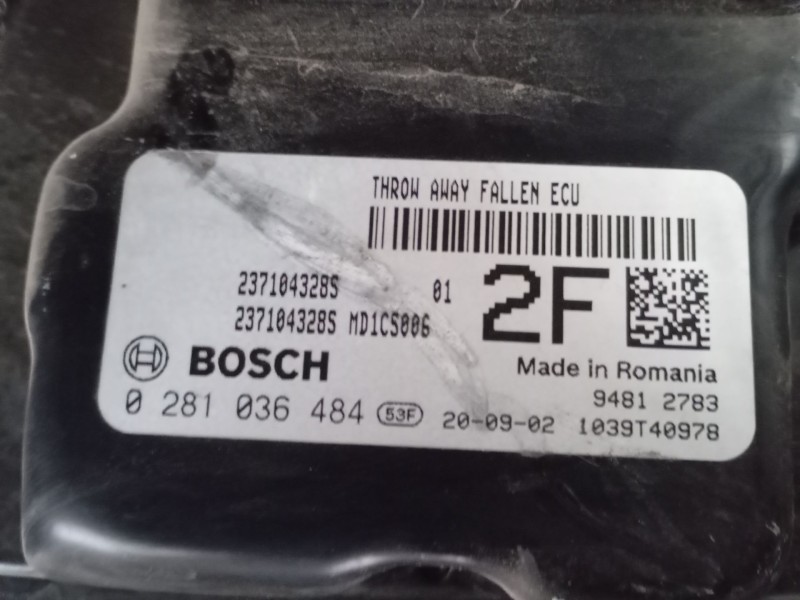 Recambio de centralita motor uce para dacia dokker monospace (ke_) 1.5 blue dci 95 (kejl) referencia OEM IAM 237104328S 02810364
