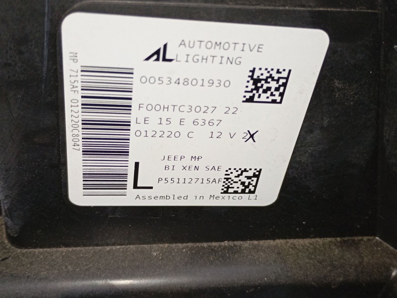 Recambio de faro izquierdo xenon para jeep compass (mp, m6, mv, m7) 2.0 crd 4x4 referencia OEM IAM   