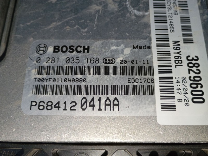 Recambio de centralita motor uce para jeep compass (mp, m6, mv, m7) 2.0 crd 4x4 referencia OEM IAM P68412041AA 0281035168 
