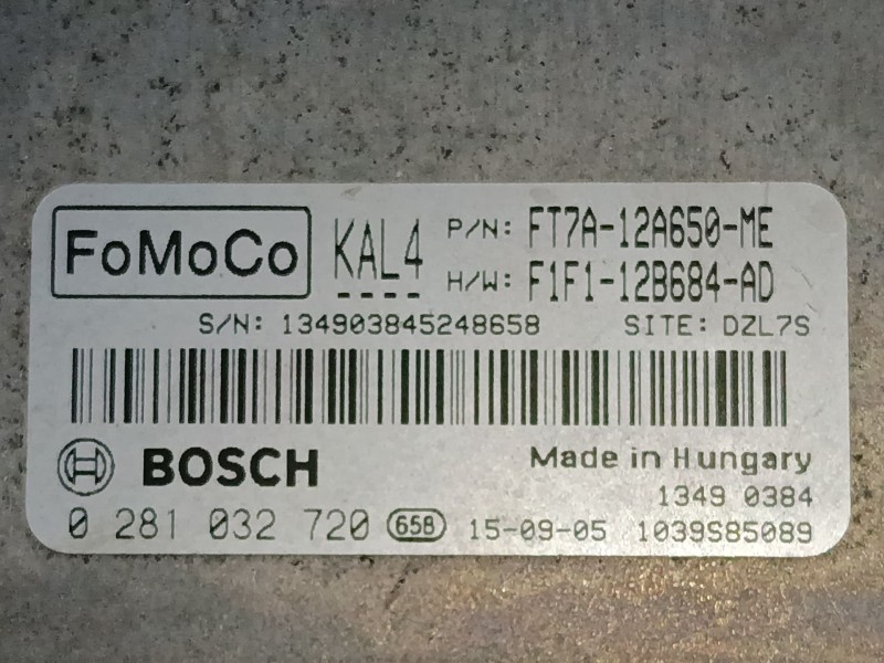 Recambio de centralita motor uce para ford tourneo courier b460 monospace 1.5 tdci referencia OEM IAM FT7A12A650ME 0281032720 