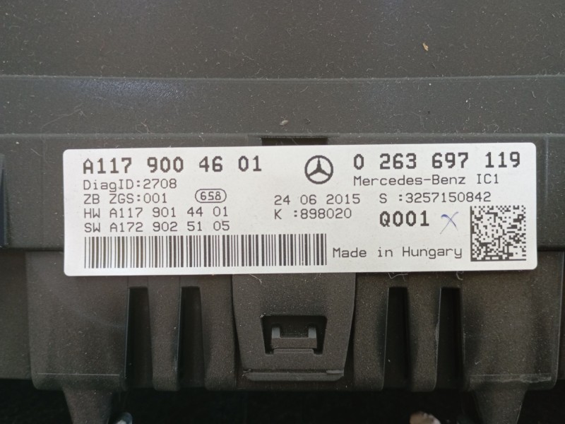 Recambio de cuadro instrumentos para mercedes-benz cla coupé (c117) cla 200 cdi / d (117.308) referencia OEM IAM A1179004601 026