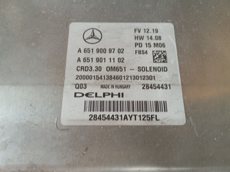 Recambio de centralita motor uce para mercedes-benz cla coupé (c117) cla 200 cdi / d (117.308) referencia OEM IAM A6519009702 A6