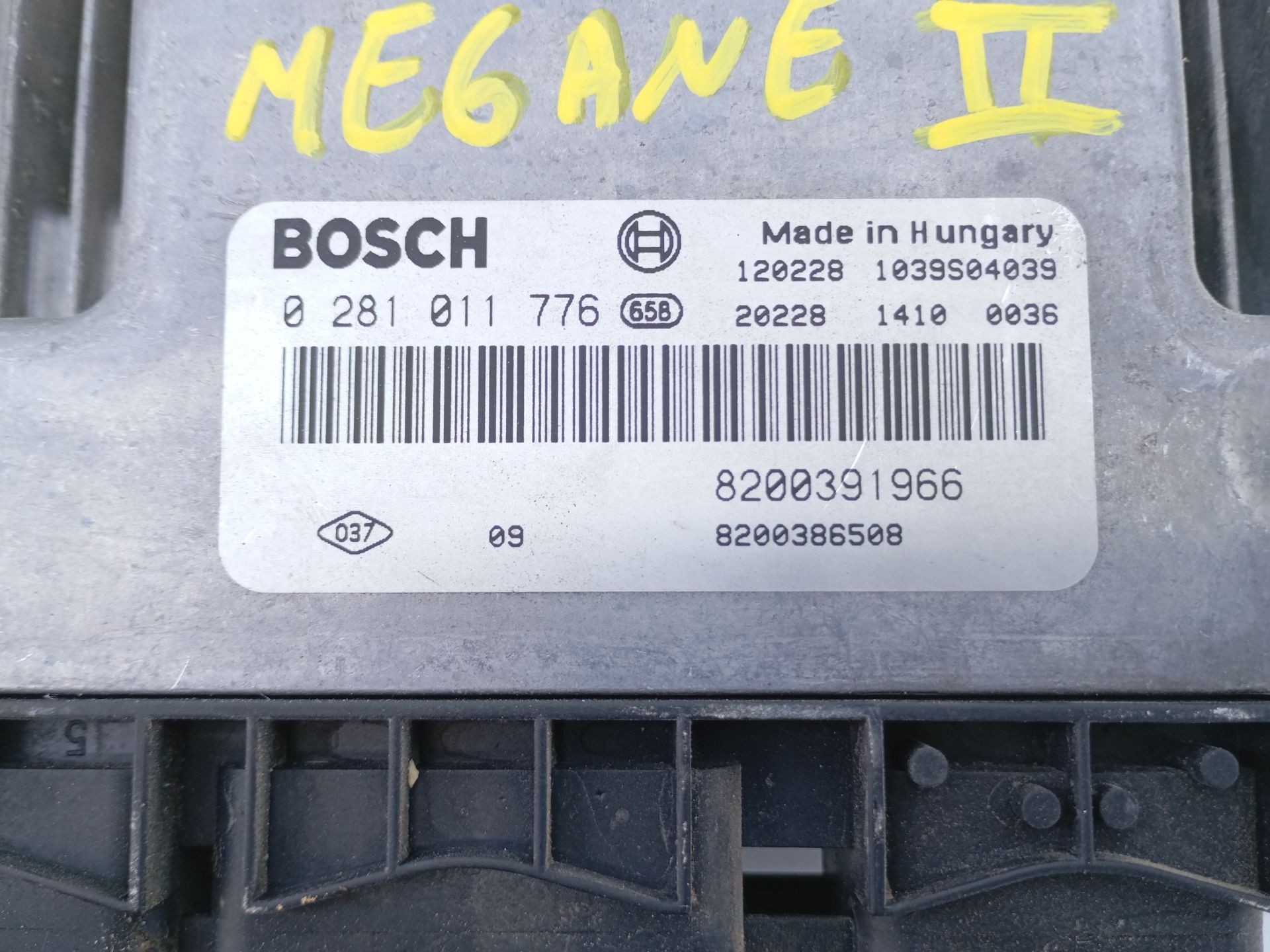 CENTRALITA MOTOR UCE RENAULT MEGANE III COUPÉ-CABRIO 8200391966 / E2-A1-25-1 / 0281011776 8200391966E2A12510281011776 - Vista 3