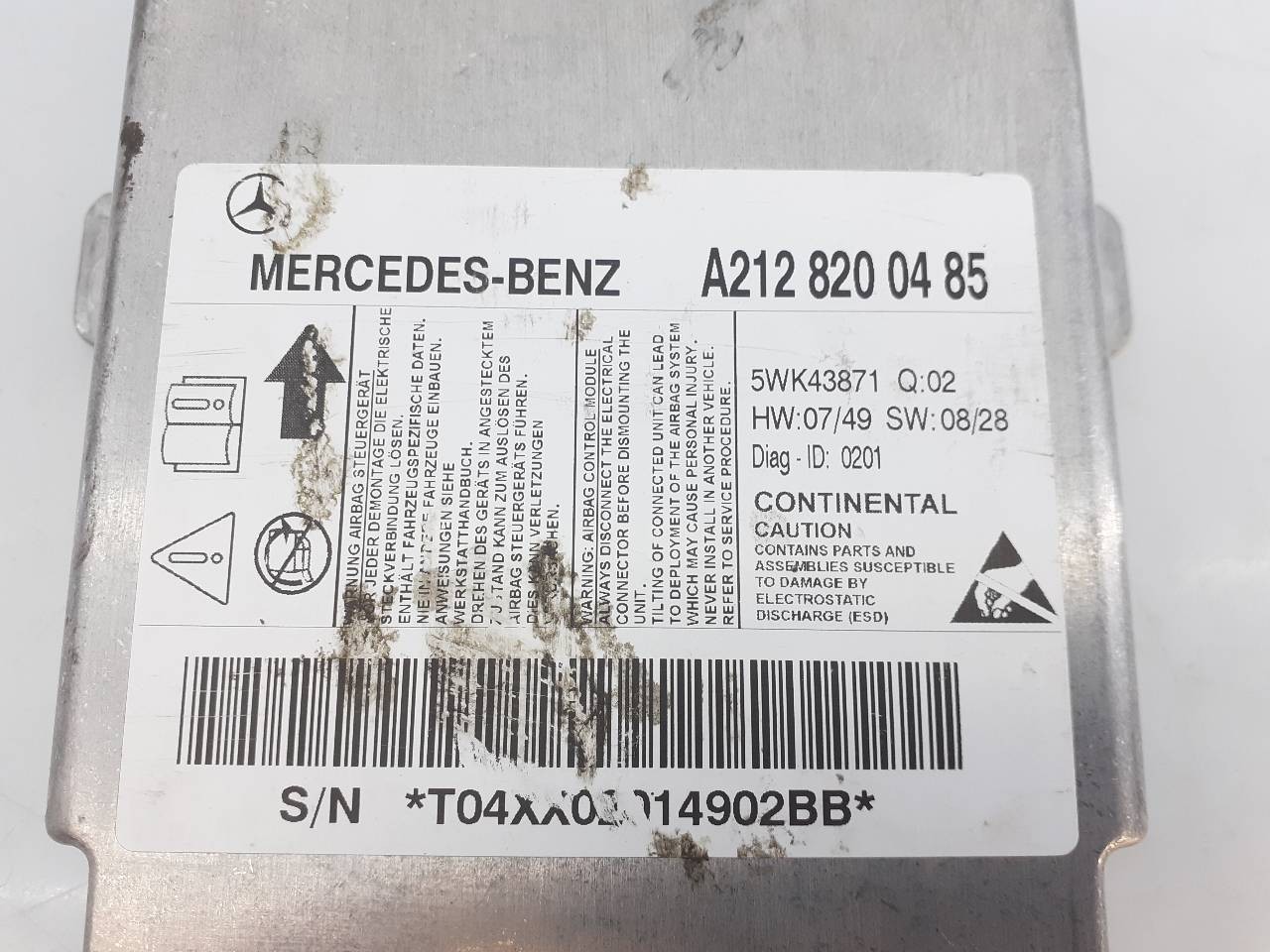 CENTRALITA AIRBAG MERCEDES-BENZ CLASE E (W212) LIM. A2128200485 / E3-A1-3-1 A2128200485E3A131 - Vista 3