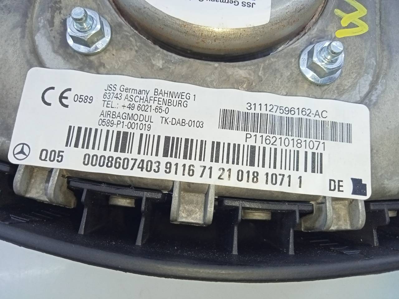 AIRBAG DELANTERO IZQUIERDO MERCEDES-BENZ CLASE A (W169) 311127596162AC / E1-A2-51-2 / P116210181071 311127596162ACE1A2512P116210181071 - Vista 3