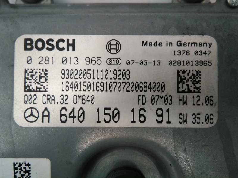 CENTRALITA MOTOR UCE MERCEDES-BENZ CLASE B (W245) A6401501691 / E3-A1-9-3 / 0281013965 A6401501691E3A1930281013965 - Vista 2