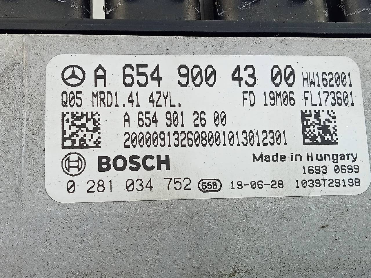 CENTRALITA MOTOR UCE MERCEDES-BENZ CLASE A (BM 177) A6549004300 / E3-A1-4-3 / 0281034752 A6549004300E3A1430281034752 - Vista 2