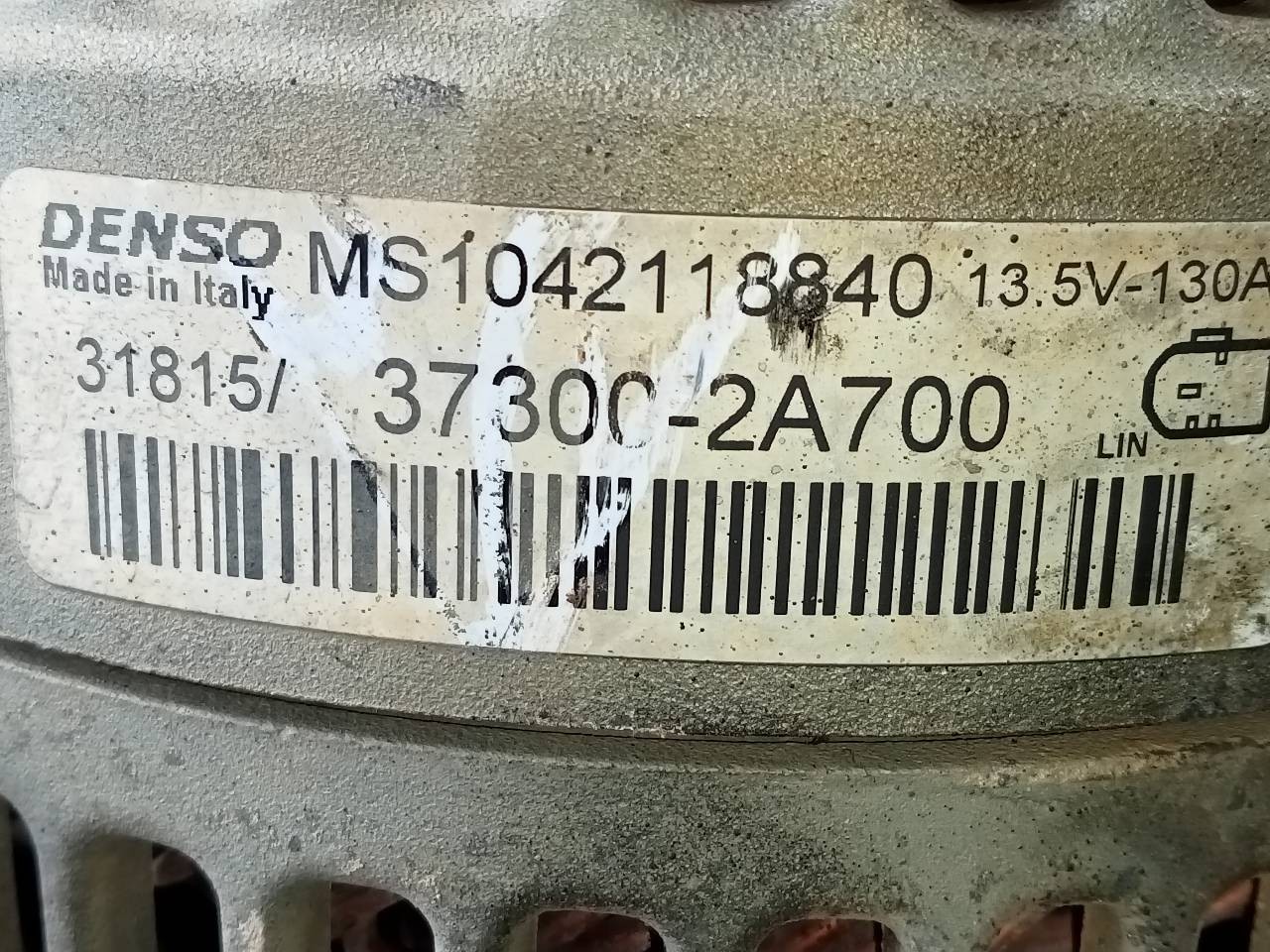 ALTERNADOR KIA SPORTAGE 373002A700 / P3-B5-5-3 / 1042118840 373002A700P3B5531042118840 - Vista 2