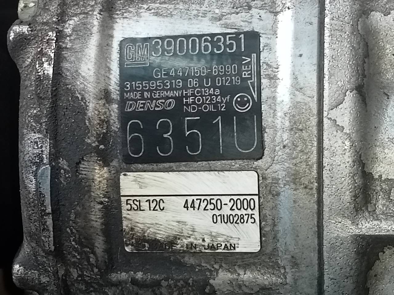 COMPRESOR AIRE ACONDICIONADO OPEL CORSA E 39006351 / P3-B2-2-3 / 4472502000 39006351P3B2234472502000 - Vista 2