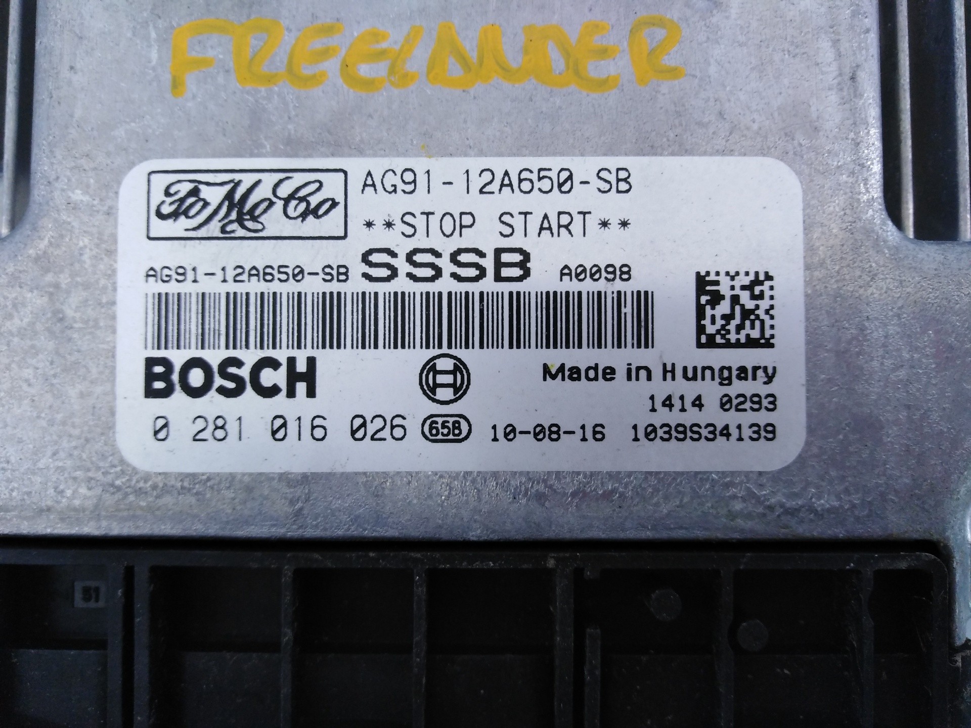 CENTRALITA MOTOR UCE LAND ROVER FREELANDER (LR2) AG9112A650SB / E3-B3-18-4 / 0281016026 AG9112A650SBE3B31840281016026 - Vista 2