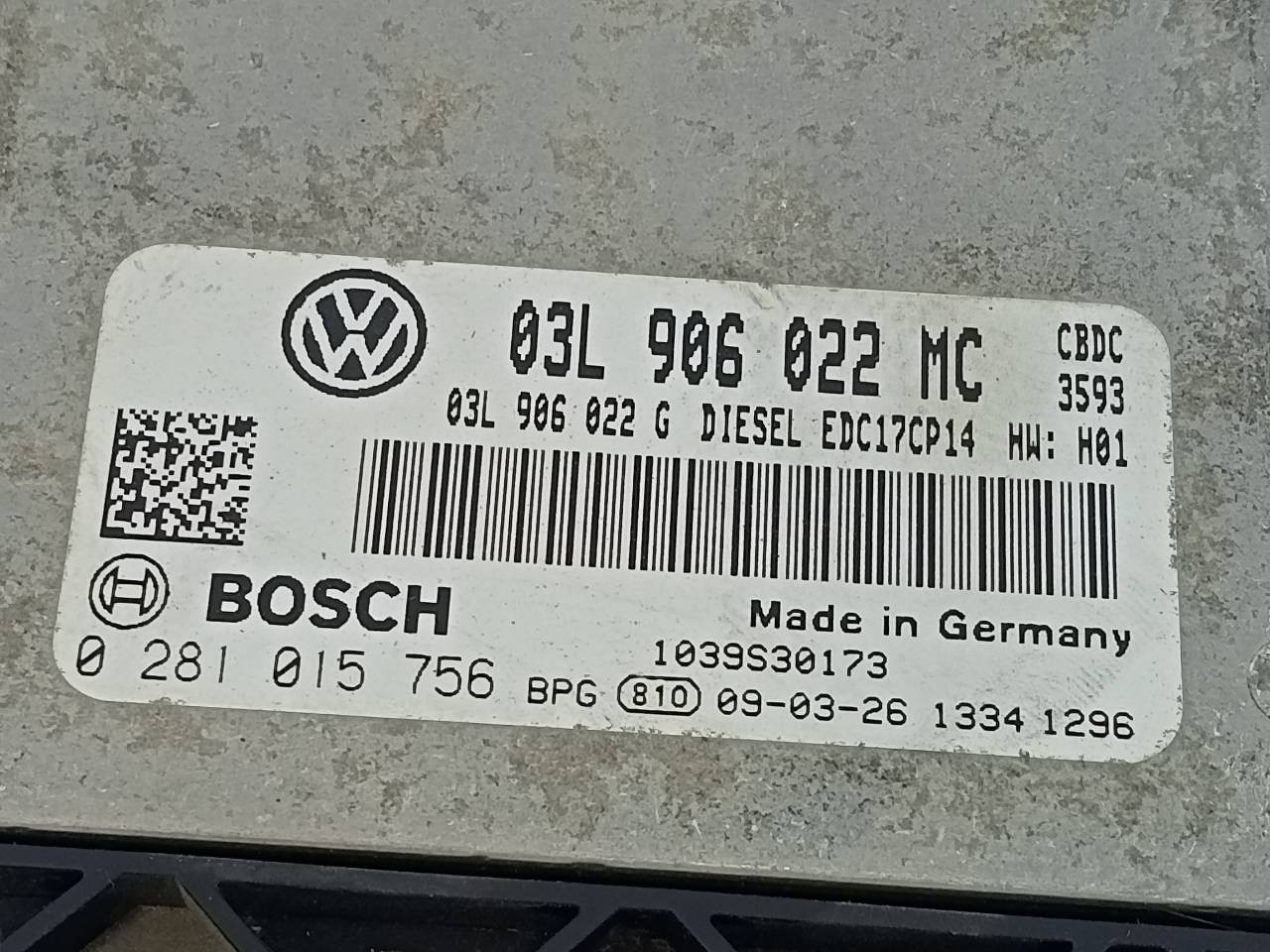 CENTRALITA MOTOR UCE VOLKSWAGEN GOLF VI (5K1) 03L906023MC / E2-A1-40-2 / 0281015756 03L906023MCE2A14020281015756 - Vista 3