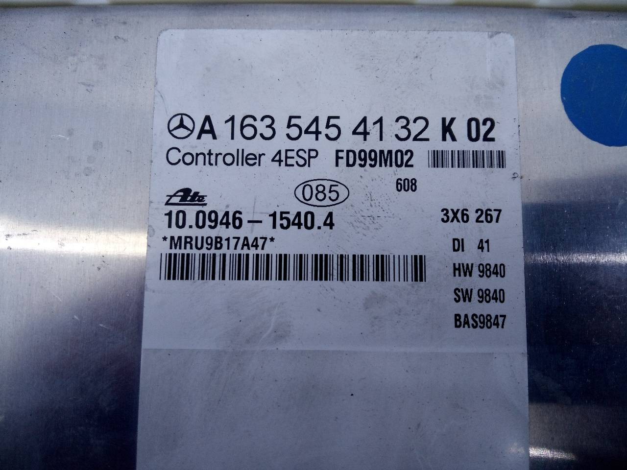 CENTRALITA MOTOR UCE MERCEDES-BENZ CLASE M (W163) A0265456632 / E3-A1-8-2 / 0261206300 A0265456632E3A1820261206300 - Vista 3