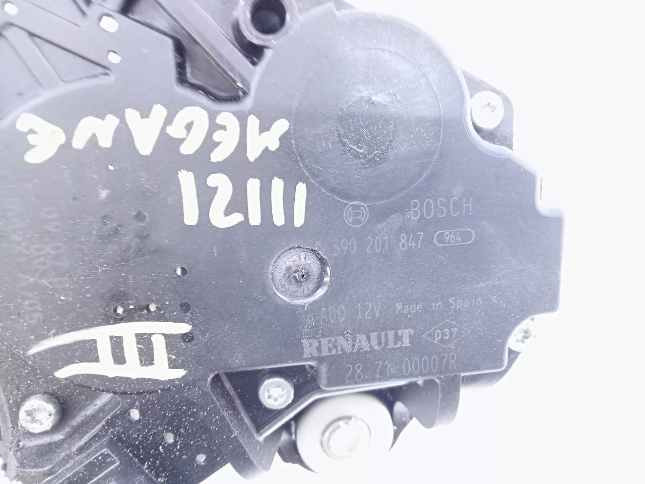 MOTOR LIMPIA TRASERO RENAULT MEGANE III COUPE 0390201847 / E1-A1-31-2 / 287100007R 0390201847E1A1312287100007R - Vista 2
