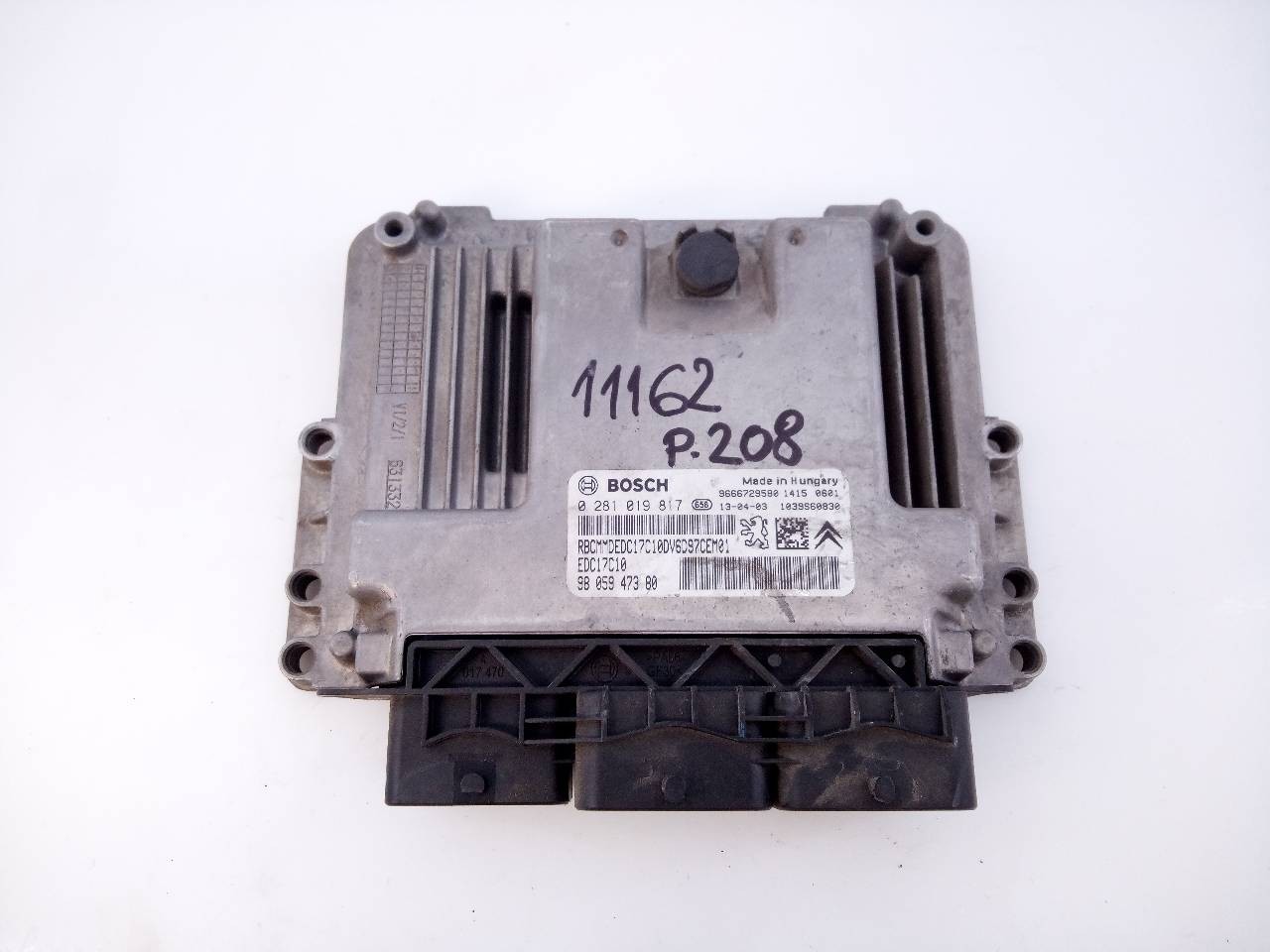 CENTRALITA MOTOR UCE PEUGEOT 208 9805947380 / E3-B2-34-2 / 0281019817 9805947380E3B23420281019817
