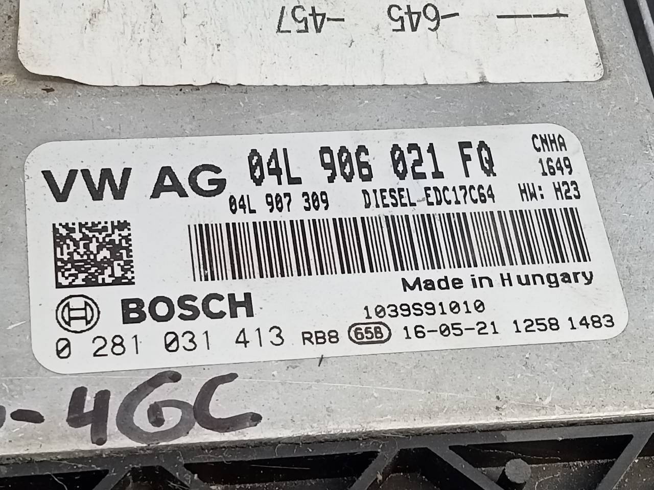 CENTRALITA MOTOR UCE AUDI A6 BERLINA (4GC) 04L906021FQ / E2-A1-8-6 / 0281031413 04L906021FQE2A1860281031413 - Vista 3