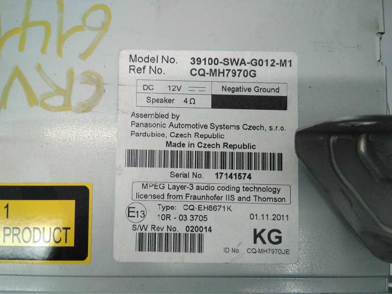 SISTEMA AUDIO / RADIO CD HONDA CR-V CQMH7970G / E3-B5-18-2 / 17141574 CQMH7970GE3B518217141574 - Vista 2
