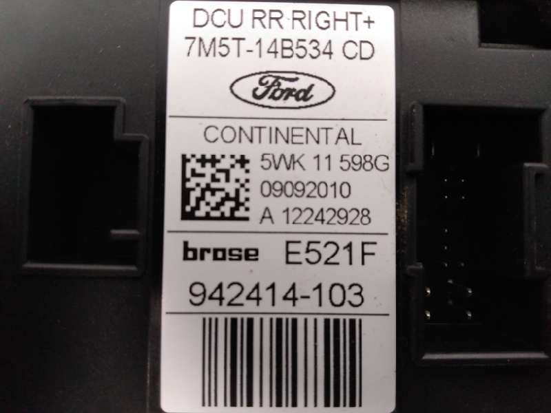 MOTOR ELEVALUNAS TRASERO DERECHO FORD KUGA (CBV) 7M5T14B534CD / E2-B3-48-2 / A12242928 7M5T14B534CDE2B3482A12242928 - Vista 3