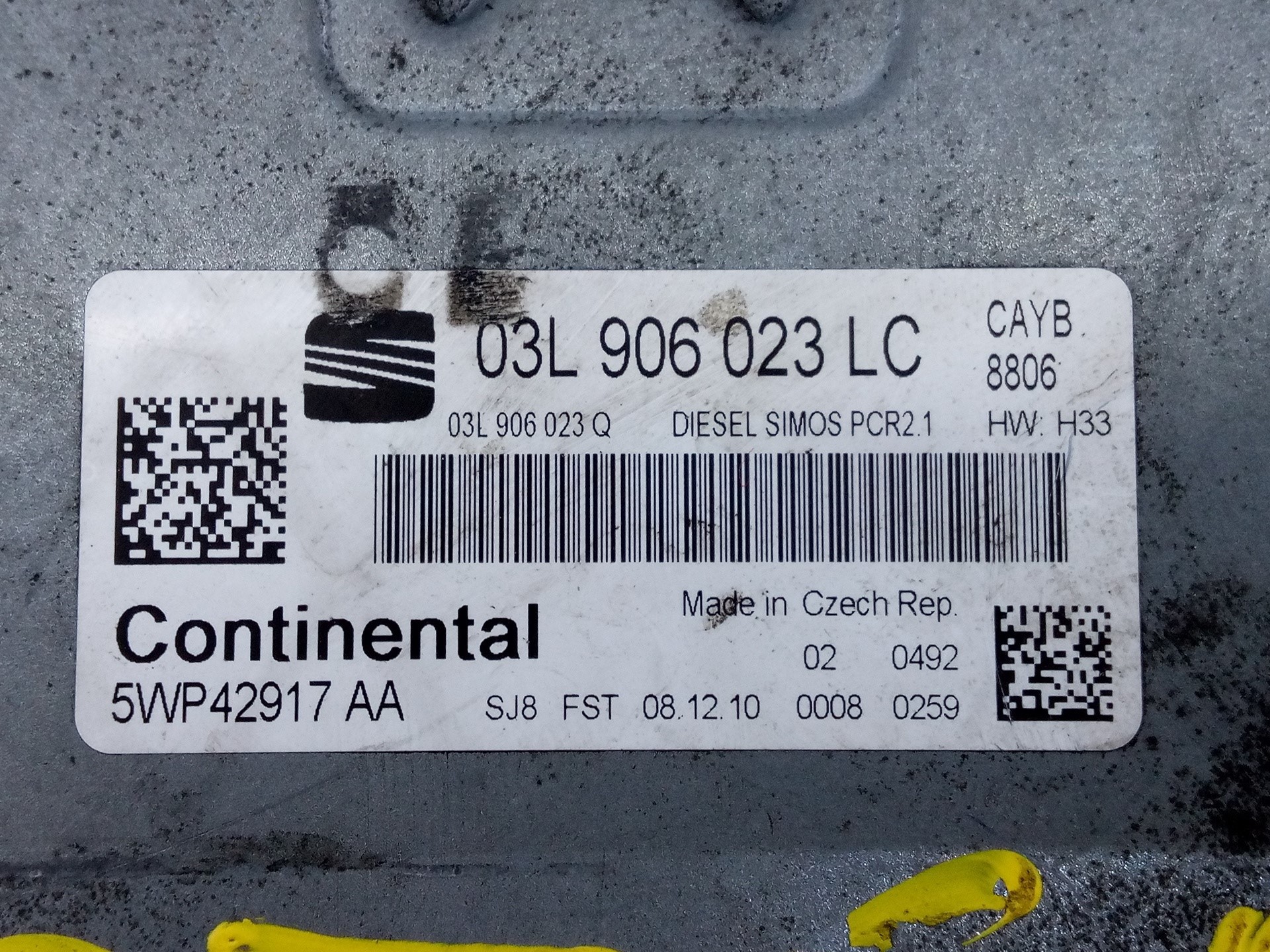 CENTRALITA MOTOR UCE SEAT IBIZA SC (6J1) 03L906023LC / E2-A1-10-3 / 5WP42917AA 03L906023LCE2A11035WP42917AA - Vista 2