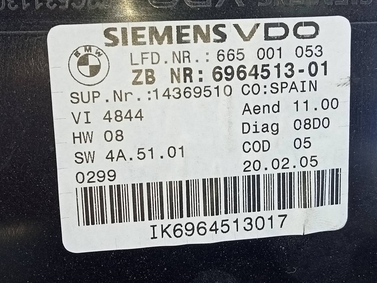 CUADRO INSTRUMENTOS BMW SERIE 3 BERLINA (E90) 696451301 / E3-A2-29-4 / 665001053 696451301E3A2294665001053 - Vista 2