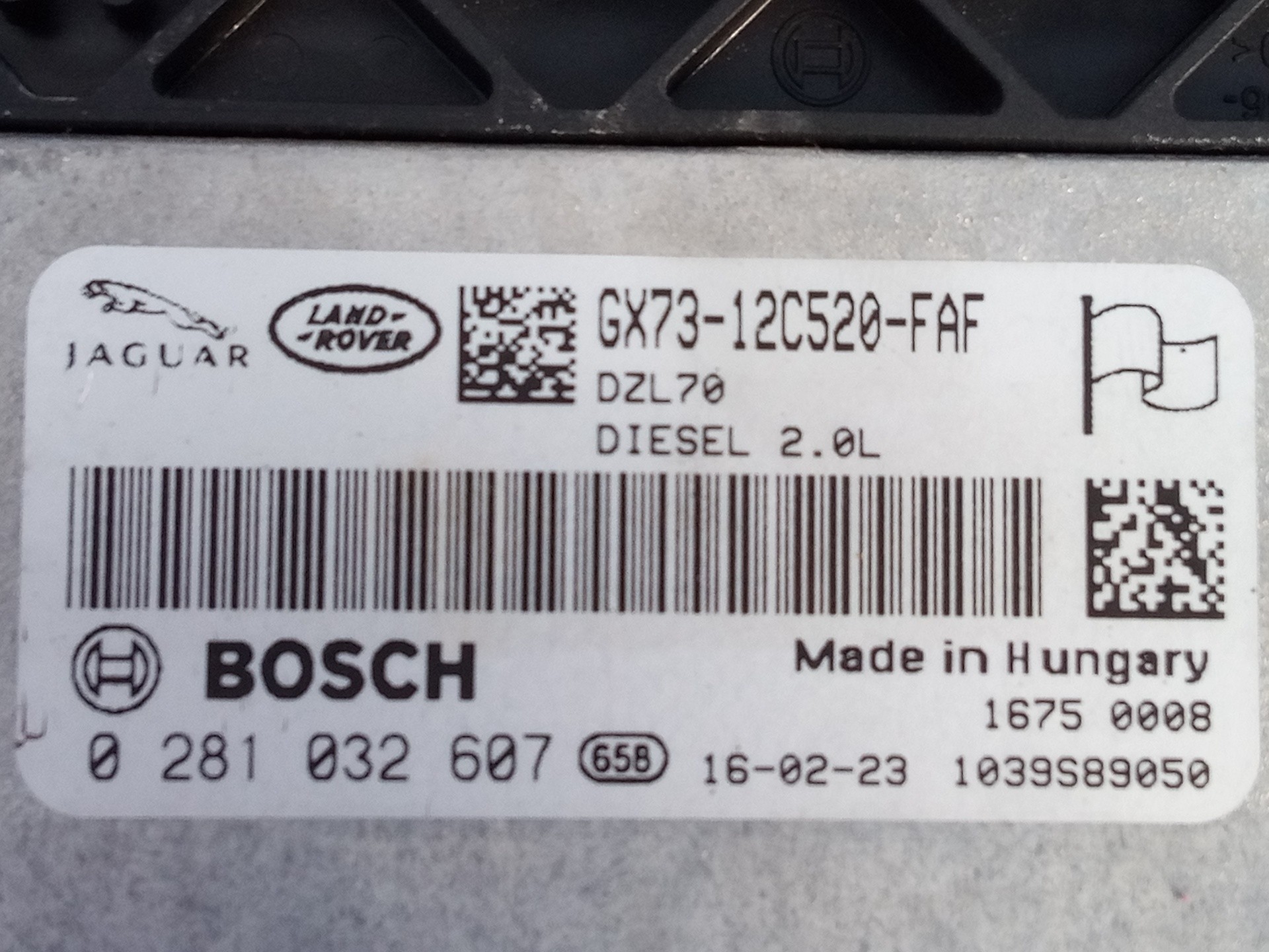 CENTRALITA MOTOR UCE LAND ROVER EVOQUE GX7312C520FAF / E3-B3-18-2 / 0281032607 GX7312C520FAFE3B31820281032607 - Vista 2
