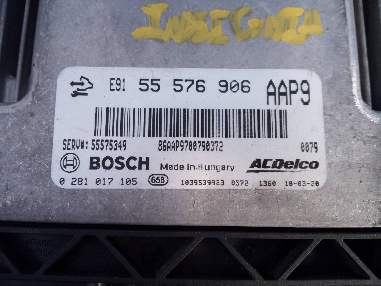 CENTRALITA MOTOR UCE OPEL INSIGNIA BERLINA 55576906 / E3-A5-29-3 / 0281017105 55576906E3A52930281017105 - Vista 3