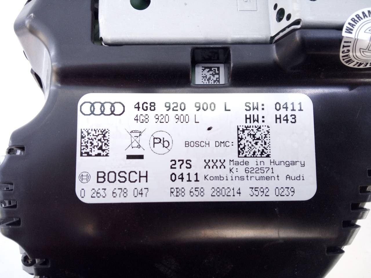 CUADRO INSTRUMENTOS AUDI A6 AVANT (4G5) 4G8920900L / E2-A1-13-8 / 0263678047 4G8920900LE2A11380263678047 - Vista 2