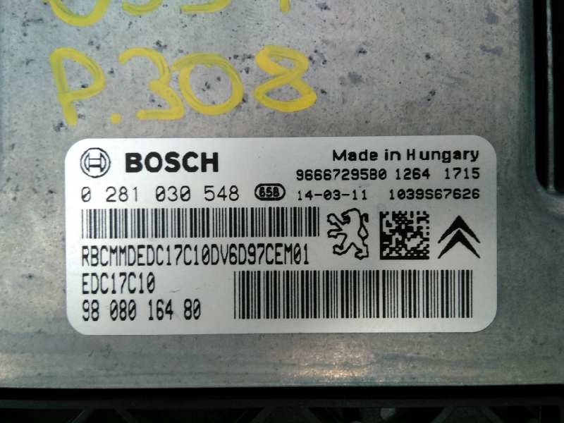 CENTRALITA MOTOR UCE PEUGEOT 308 9808016480 / E3-B2-36-2 / 0281030548 9808016480E3B23620281030548 - Vista 2