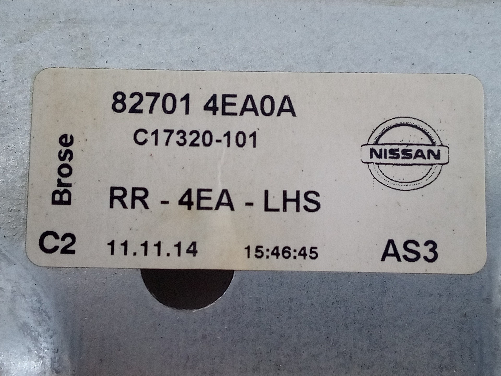 ELEVALUNAS TRASERO IZQUIERDO NISSAN QASHQAI (J11) 827014EA0A / E2-A4-53-2 / SD884721 827014EA0AE2A4532SD884721 - Vista 2
