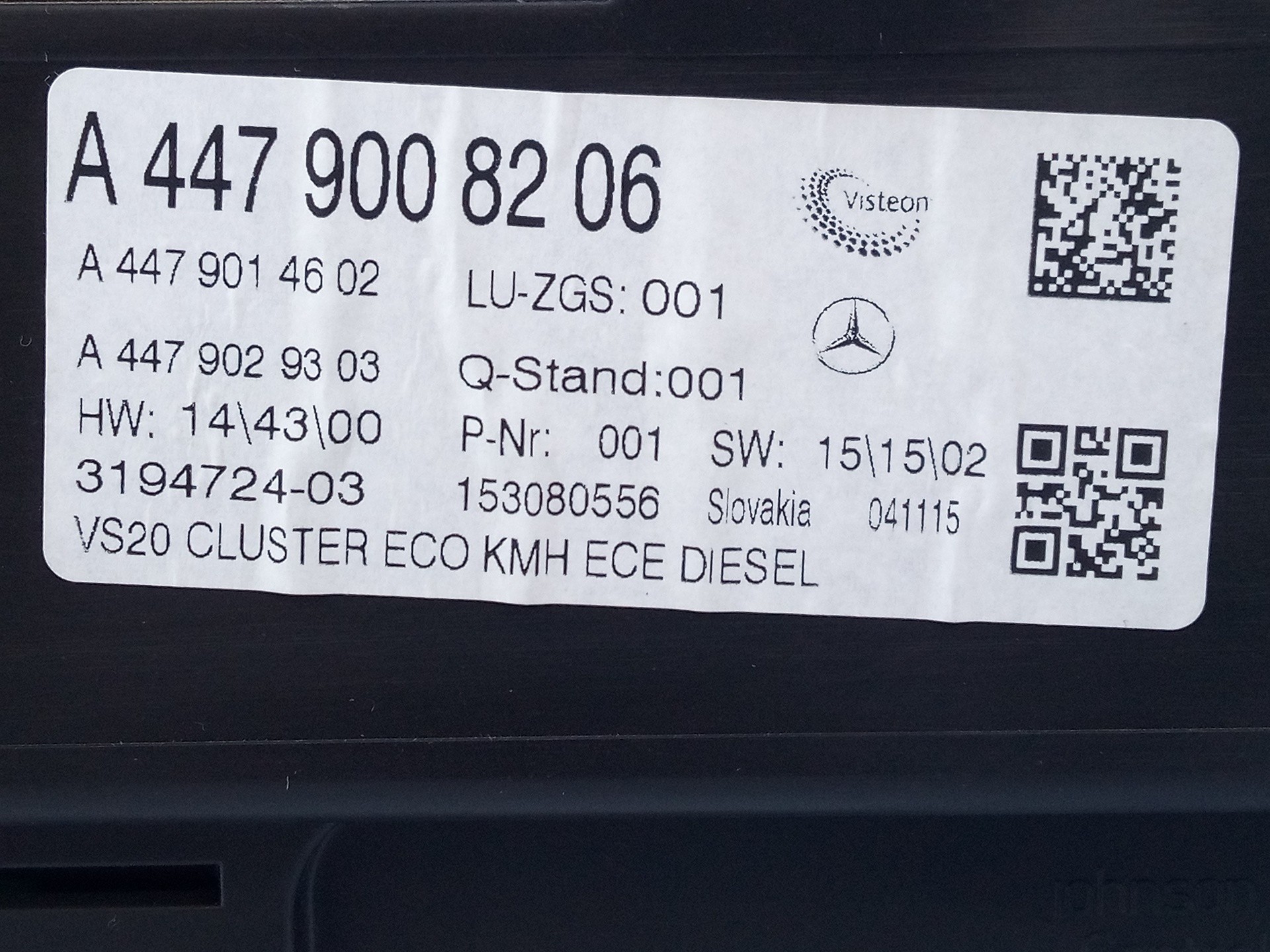 CUADRO INSTRUMENTOS MERCEDES-BENZ VITO MIXTO (447) A4479008206 / E3-A1-8-1 / A4479029303/A4479014602 A4479008206E3A181A4479029303A4479014602 - Vista 3