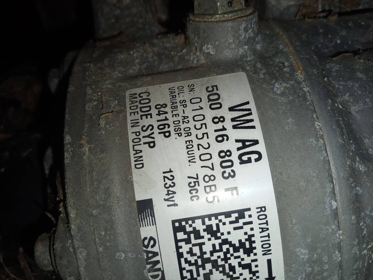 COMPRESOR AIRE ACONDICIONADO AUDI A1 SPORTBACK (8XF) 5Q0816803F 5Q0816803F - Vista 3