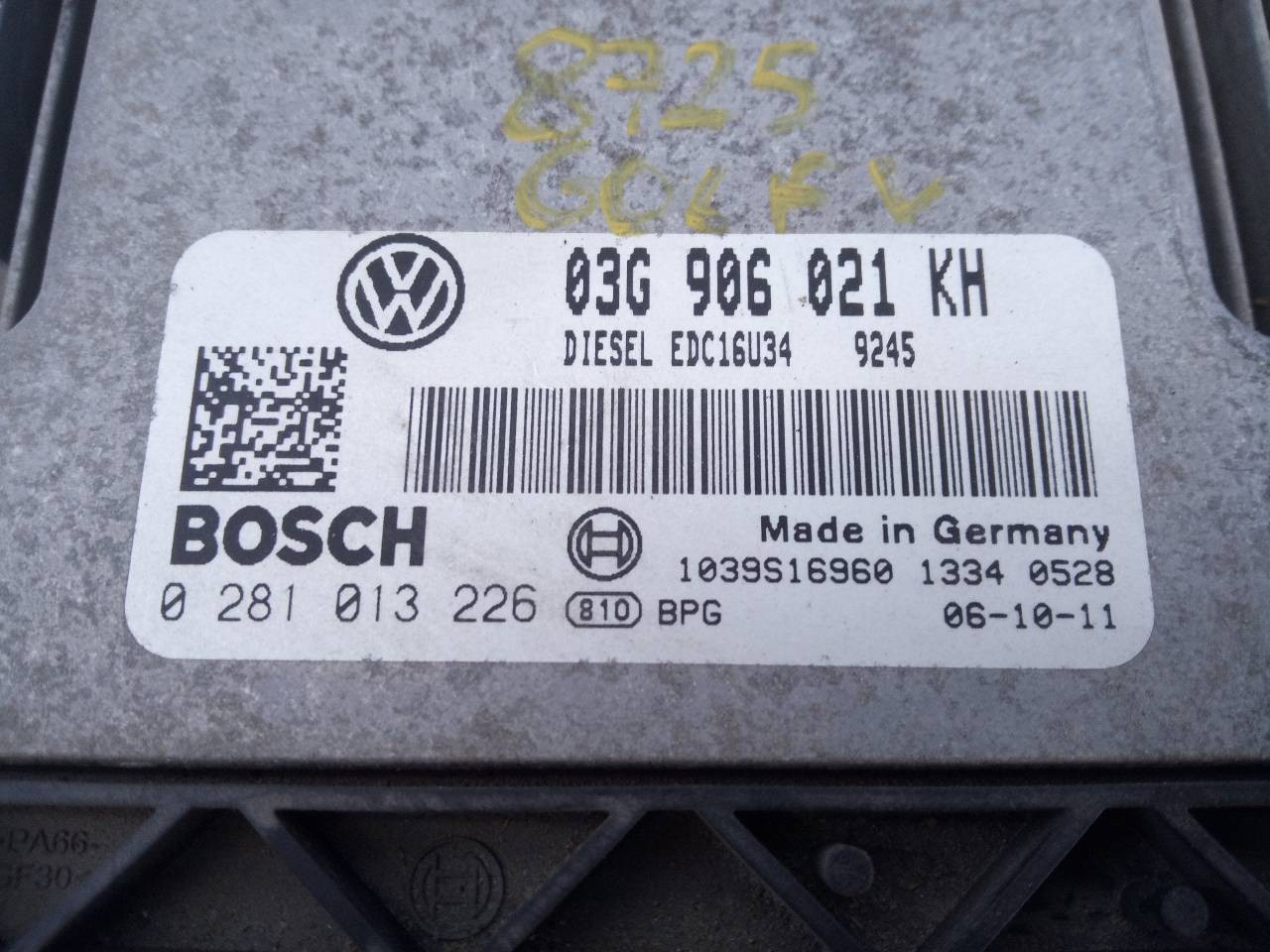 CENTRALITA MOTOR UCE VOLKSWAGEN GOLF V BERLINA (1K1) 03G906021KH / E2-A1-39-2 / 0281013226 03G906021KHE2A13920281013226 - Vista 2