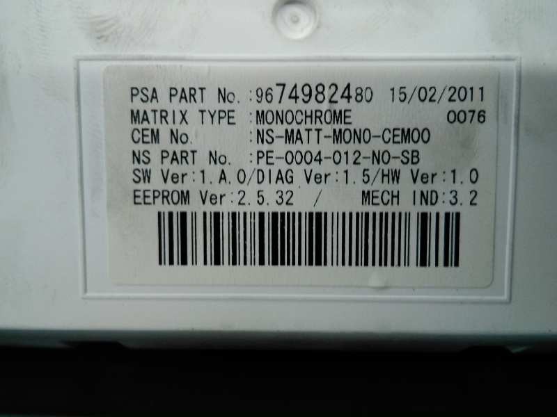 CUADRO INSTRUMENTOS PEUGEOT 5008 9676464480 / E3-B2-44-3 9676464480E3B2443 - Vista 3