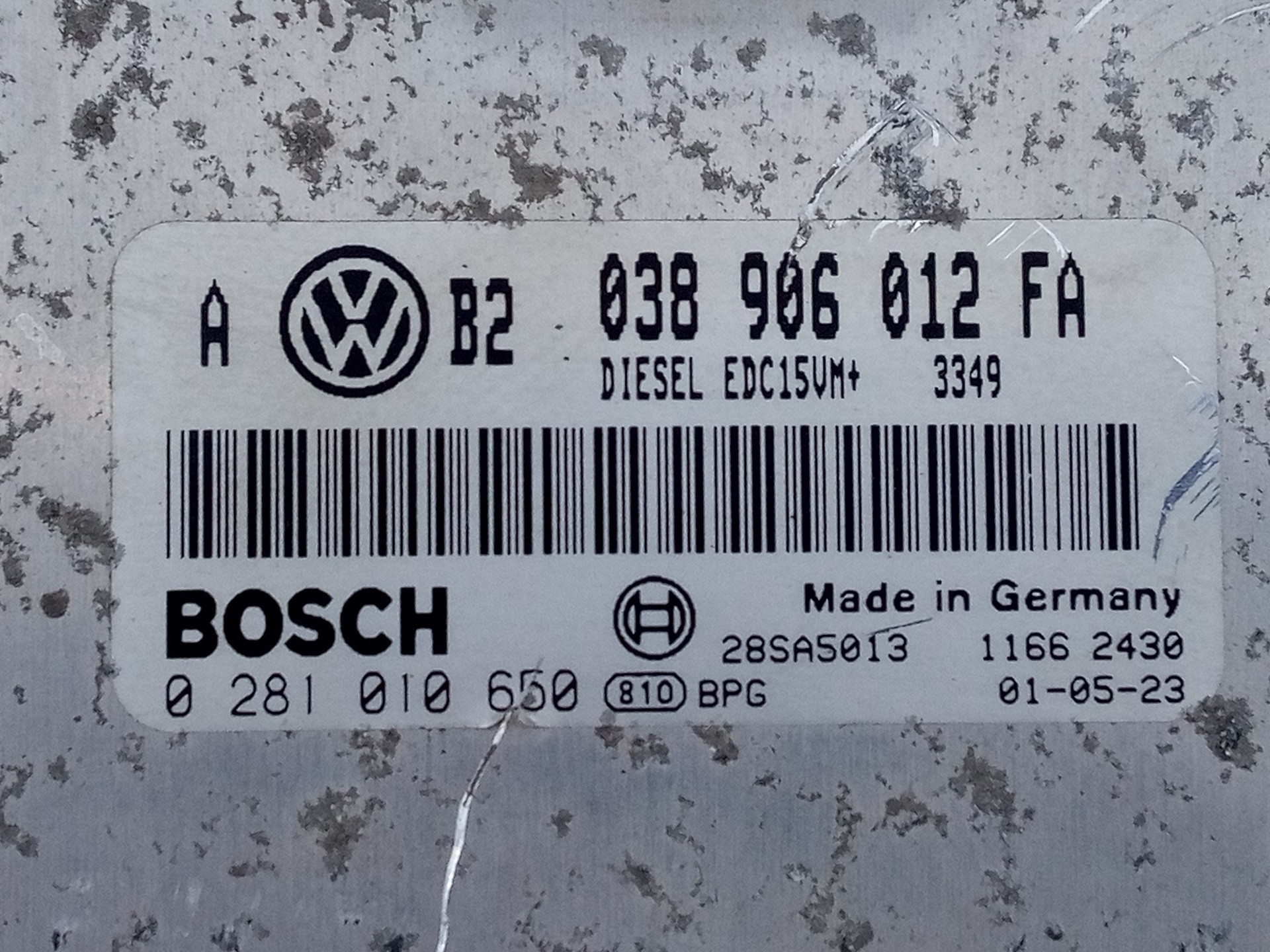 CENTRALITA MOTOR UCE VOLKSWAGEN GOLF IV BERLINA (1J1) 038906012FA / E2-A1-4-2 / 0281010650 038906012FAE2A1420281010650 - Vista 3