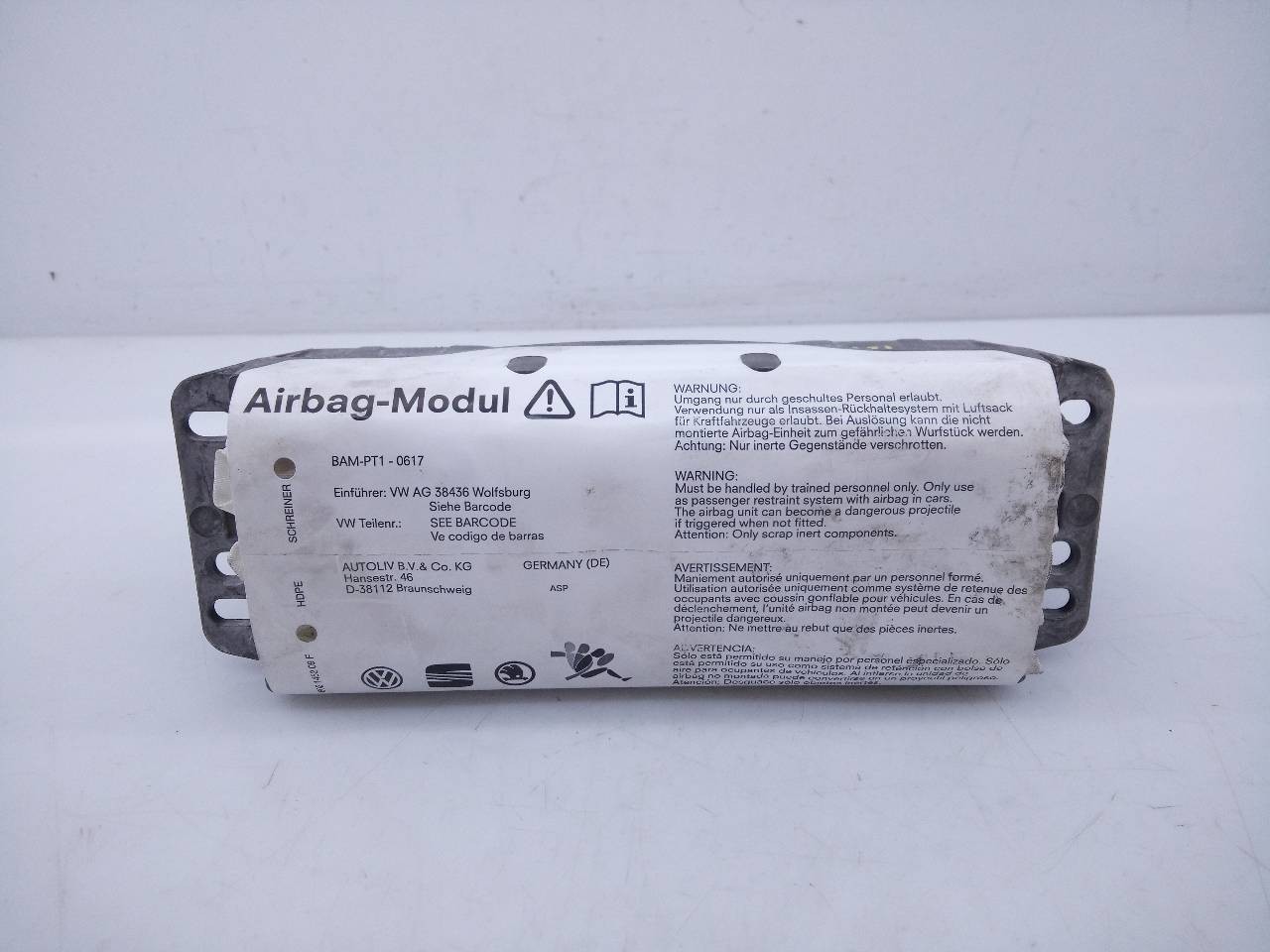 AIRBAG DELANTERO DERECHO VOLKSWAGEN GOLF V BERLINA (1K1) 1K0880204K / E1-B6-27-2 1K0880204KE1B6272
