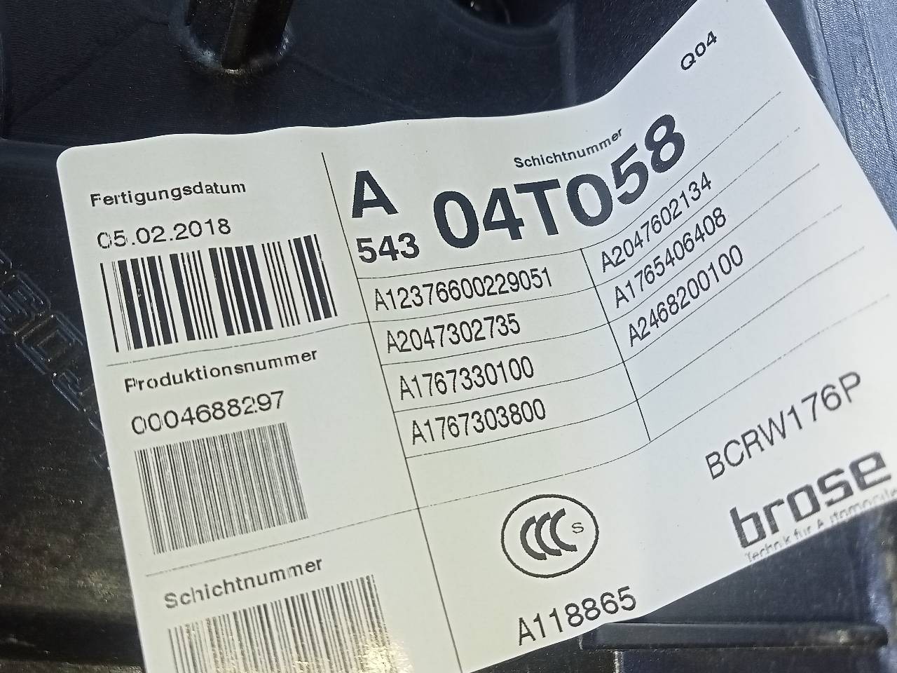 ELEVALUNAS TRASERO IZQUIERDO MERCEDES-BENZ CLASE A (W176) A2047602134 / P2-B3-9 / A2047302735 A2047602134P2B39A2047302735 - Vista 3