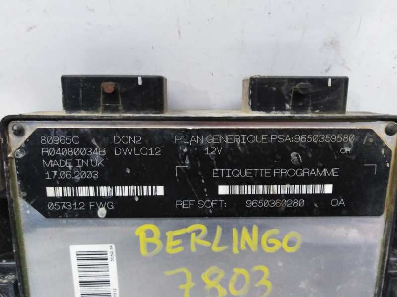 CENTRALITA MOTOR UCE CITROËN BERLINGO 9650359580 / E3-B2-25-1 / 9650360280 9650359580E3B22519650360280 - Vista 2