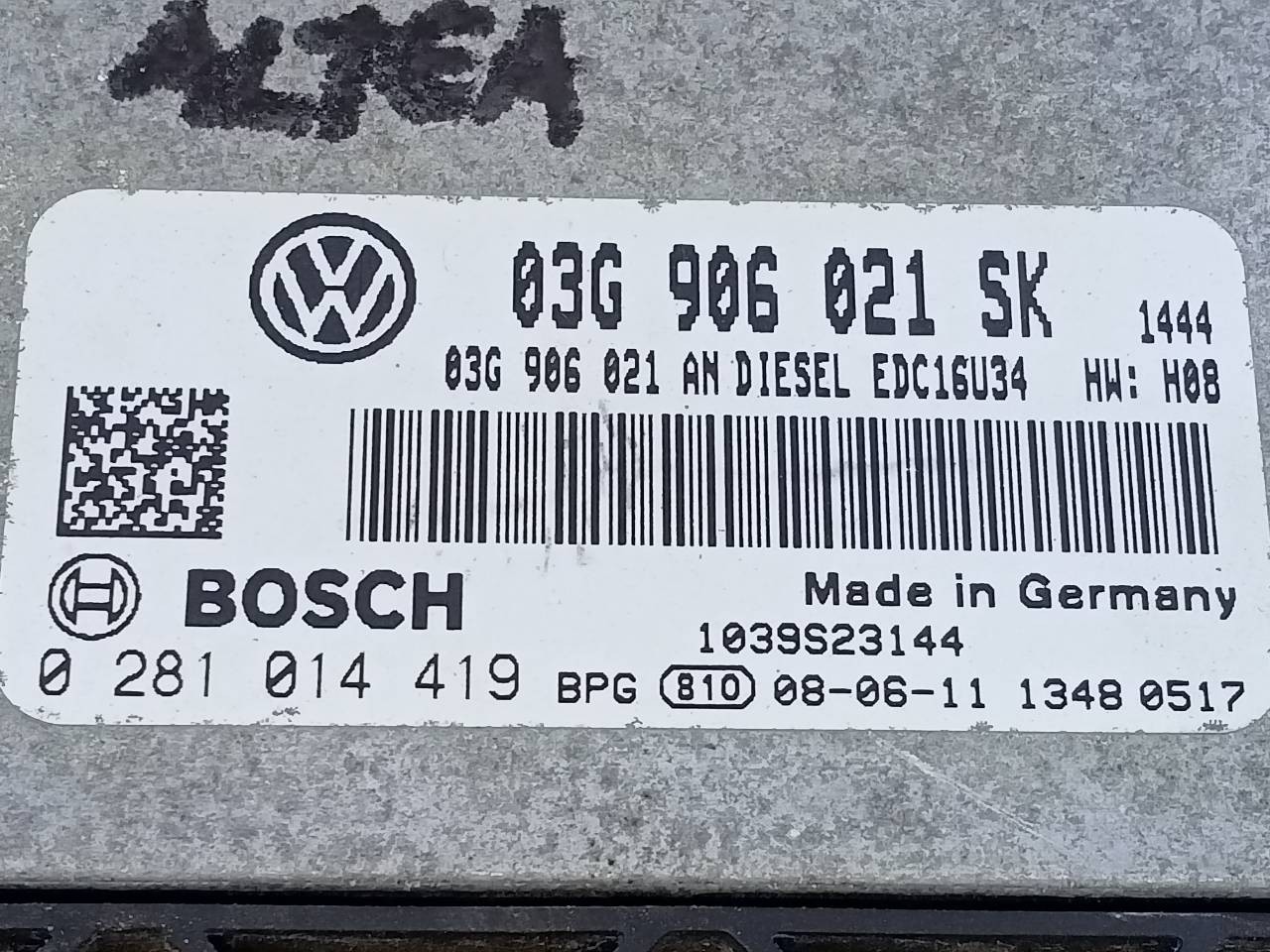 CENTRALITA MOTOR UCE SEAT ALTEA (5P1) 03G906021SK / E2-A1-45-1 / 0281014419 03G906021SKE2A14510281014419 - Vista 2
