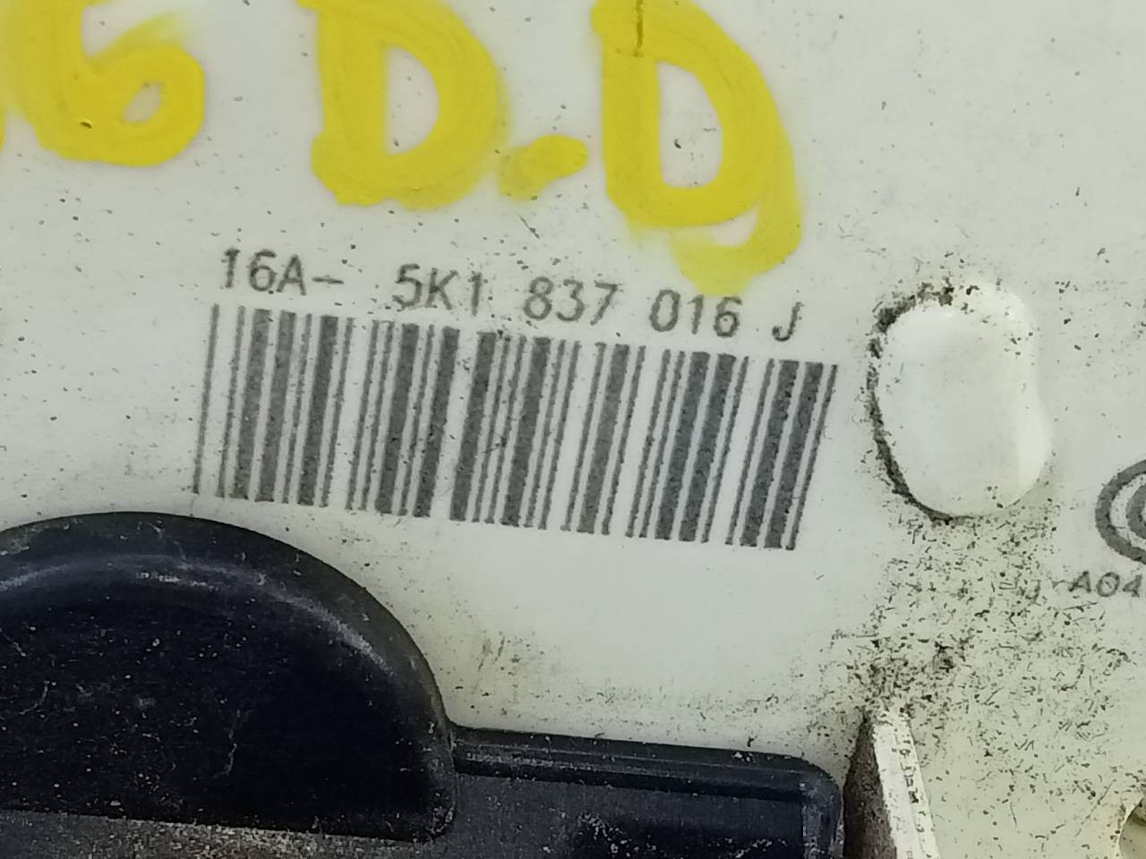 CERRADURA PUERTA DELANTERA DERECHA VOLKSWAGEN POLO (6C1) 5K1837016J / E1-B6-52-2 5K1837016JE1B6522 - Vista 2