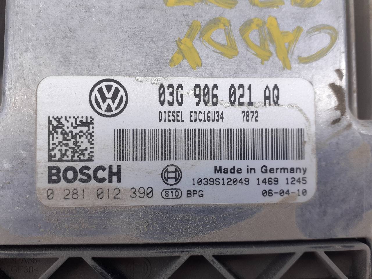 CENTRALITA MOTOR UCE VOLKSWAGEN CADDY KA/KB (2K) 03G906021AQ / E2-A1-23-8 / 0281012390 03G906021AQE2A12380281012390 - Vista 3