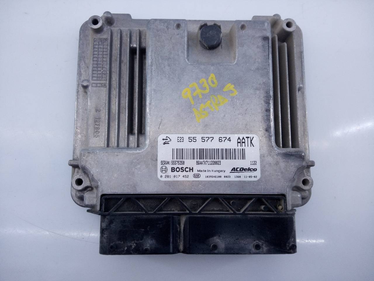 CENTRALITA MOTOR UCE OPEL ASTRA J LIM. 55577674 / E3-A5-23-3 / 0281017452 55577674E3A52330281017452
