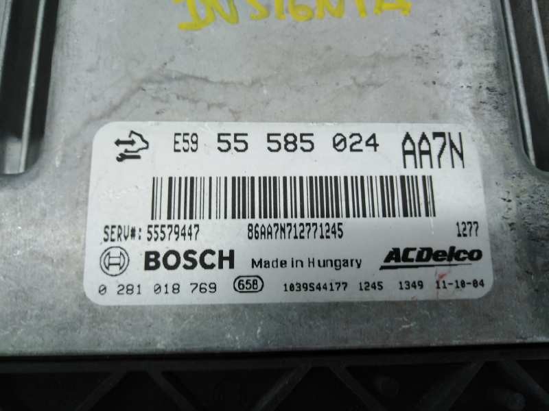 CENTRALITA MOTOR UCE OPEL INSIGNIA BERLINA 55585024 / E3-A5-24-1 / 0281018769 55585024E3A52410281018769 - Vista 2