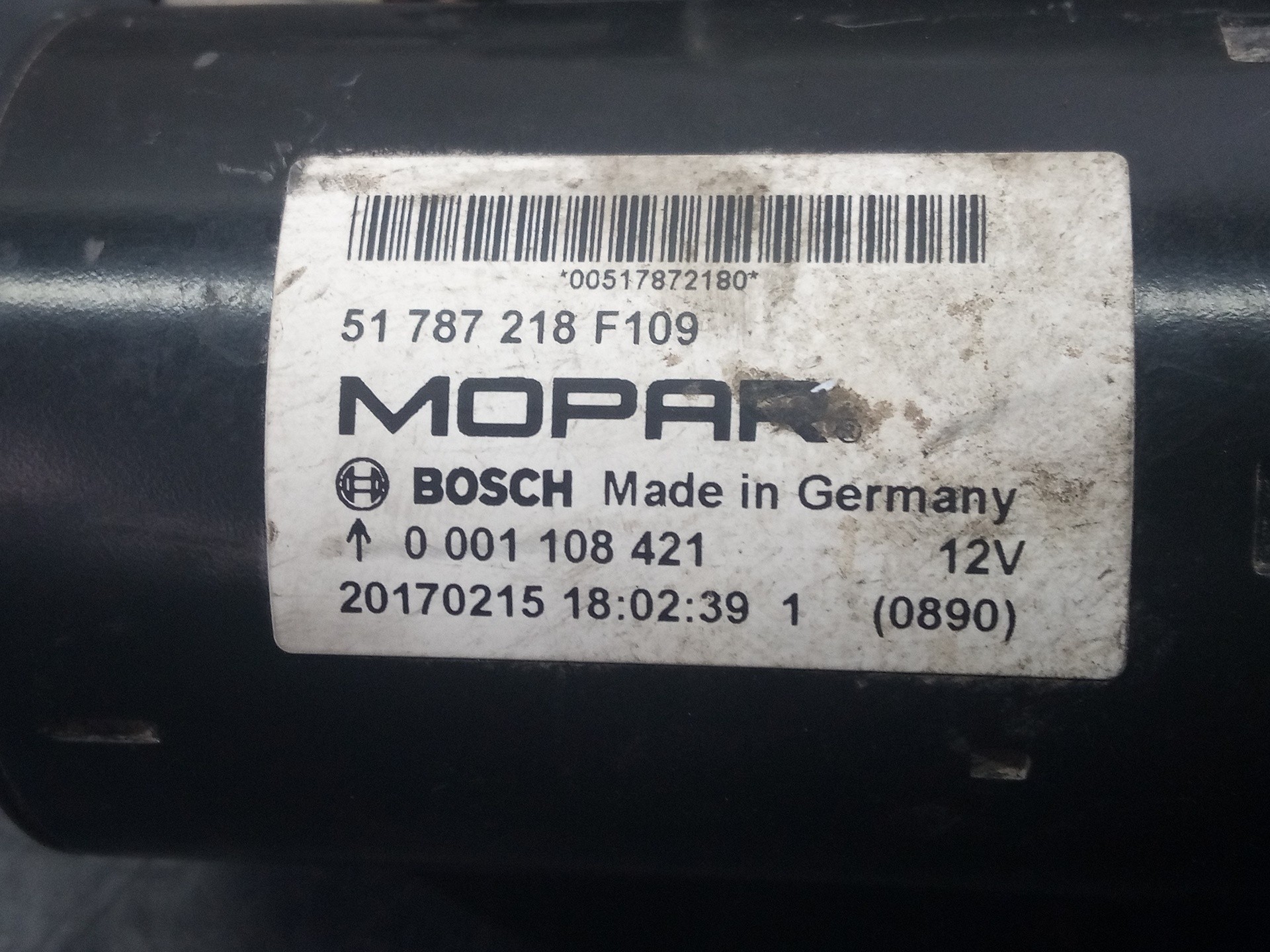MOTOR ARRANQUE FIAT TIPO II (356) SEDAN 51787218F109 / P3-A7-5-3 / 0001108421 51787218F109P3A7530001108421 - Vista 3