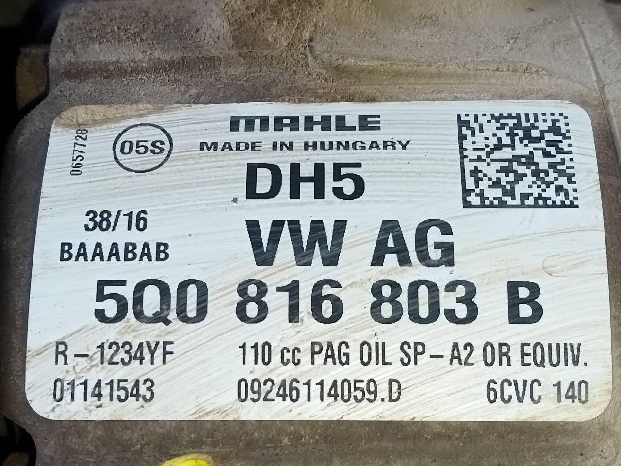 COMPRESOR AIRE ACONDICIONADO SEAT LEON ST (5F8) 5Q0816803B / P3-A1-28-3 / 01141543 5Q0816803BP3A128301141543 - Vista 3
