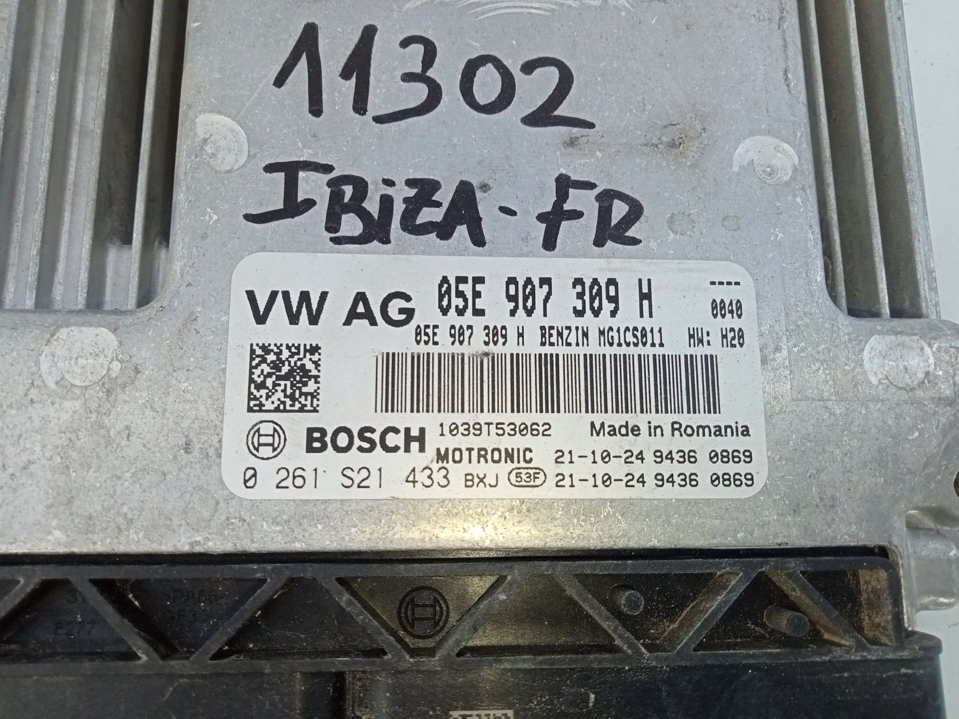 CENTRALITA MOTOR UCE SEAT IBIZA (KJ1) 05E907309H / E2-A1-25-2 / 0261S21433 05E907309HE2A12520261S21433 - Vista 2