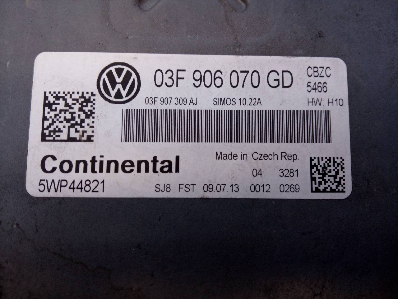 CENTRALITA MOTOR UCE VOLKSWAGEN POLO (6R1) 03F906070GD / E2-A1-4-4 / 5WP44821 03F906070GDE2A1445WP44821 - Vista 3