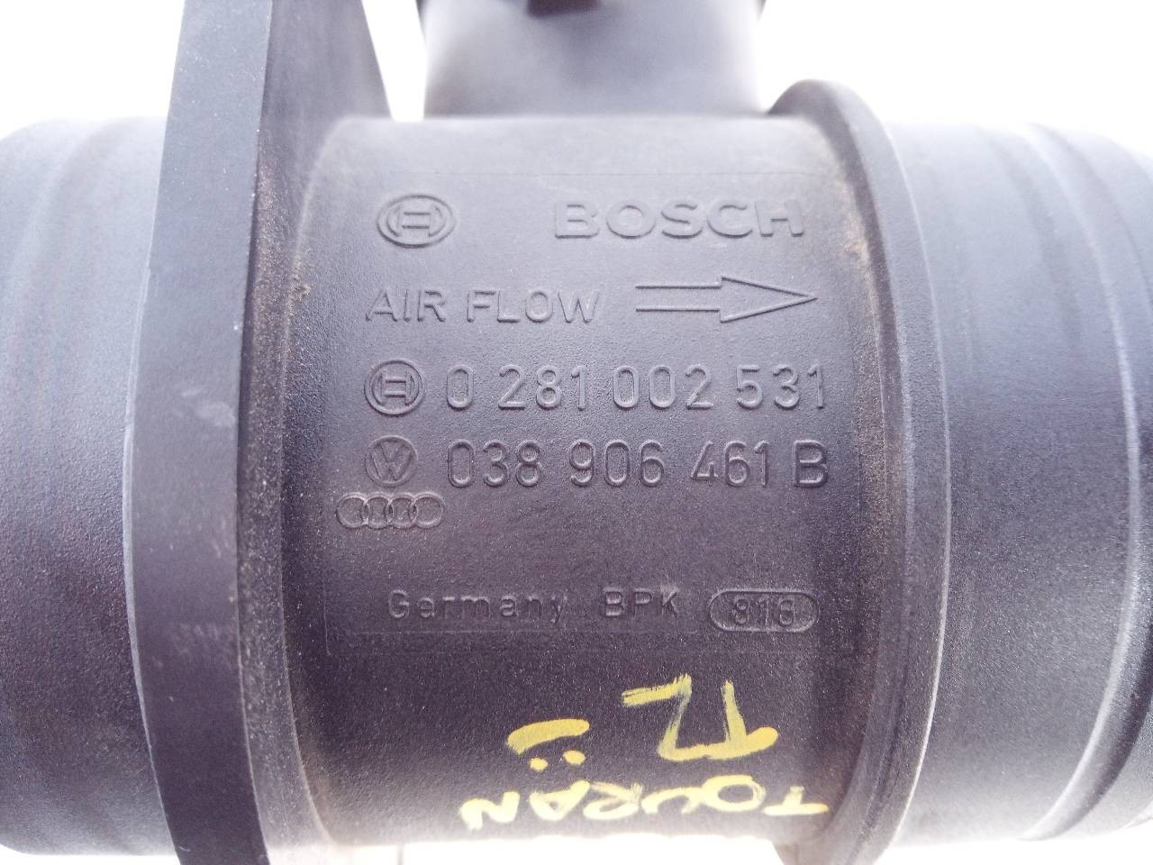 CAUDALIMETRO VOLKSWAGEN TOURAN (1T2) 038906461B / E2-A1-39-1 / 0281002531 038906461BE2A13910281002531 - Vista 2