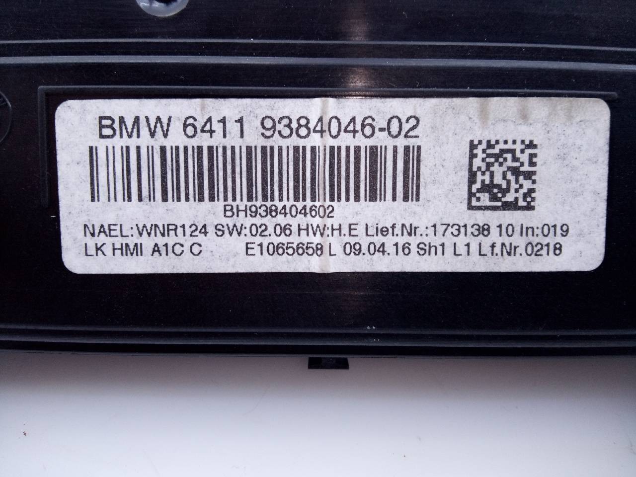 MANDO CLIMATIZADOR BMW SERIE 1 LIM. (F20/F21) 6411938404602 / E3-A2-39-2 6411938404602E3A2392 - Vista 3
